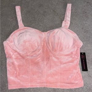 No Boundaries Pink Velvet Corset Top